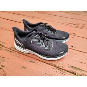 Hoka One One Clifton 8 Men’s Size 10D 1119393-BWHT Black White Running Shoes